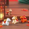 1/4Pcs DIY Car Decoration Office Desktop Decor Ornaments 2026 Horse Year Miniature Ornaments Zodiac Cartoon Lucky Pony