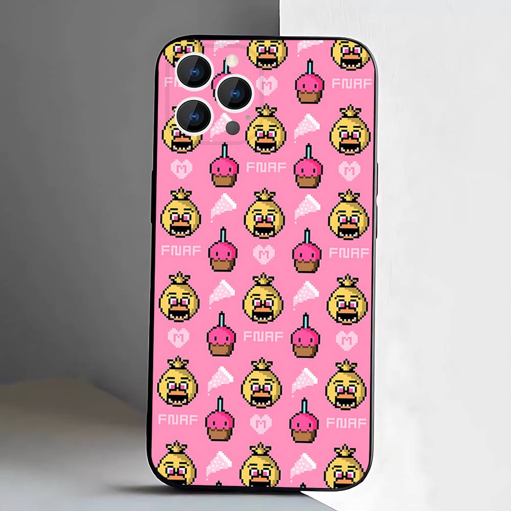 Чехол для телефона Five-Nights-At-Freddys F-Fnaf для iPhone 17,16,15,14,13,12,11,Pro,XS,Max,XR,Plus,E,SE4,Mini Черный Мягкий Чехол