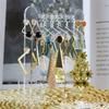 8Pcs Coat Hanger Clear Acrylic Jewelry Display Rack Earrings Hanging Stand Organizer Tabletop Ear Stud Jewelry Storage Holder