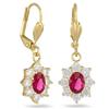 [R7160] - Gold Plated 'Victorina' Golden Ruby ​​sleepers - 15x11 Mm