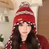 Зимняя экзотическая защита ушей теплая вязаная шапка