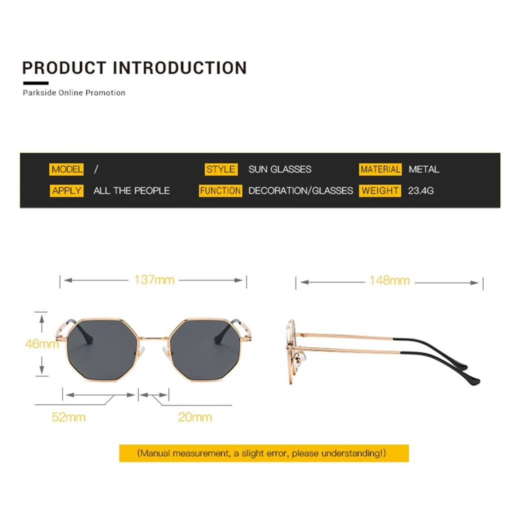 Fashion New Polygonal Metal Sunglasses Retro Ladies Glasses Classic Trend Luxury Driving Travel Eyewear Uv400
