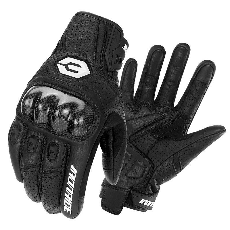 IRONRIDE Summer Motorcycle Riding Gloves Genuine Leather Carbon Fiber Anti Fall Breathable Off Road Racing Protective Gear