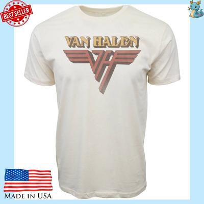 Футболка с логотипом Van Halen Винтажная футболка с графическим принтом рок-группы Классический репринт Белая унисекс футболка
