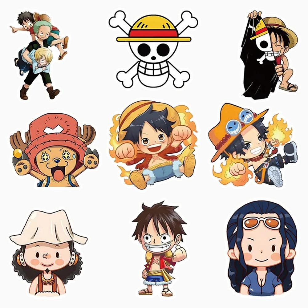 10/30/55 шт. Милые наклейки с персонажами One Piece, Аниме, Луффи, Водонепроницаемые, для DIY чехла телефона, ноутбука, мотоцикла, Крутые наклейки, Игрушки, Подарок