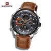 Naviforce NF9197L Doul Display Мужские часы Кварцевые водонепроницаемые светодиодные цифровые электронные роскошные наручные часы для подарка