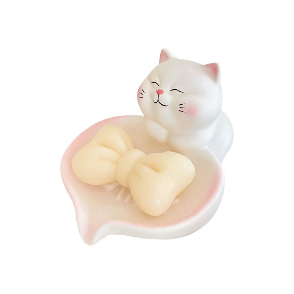 Non-Slip Base Cat Soap Dish With Drainage Soap Container Premium Soap Case  Bathroom Countertop