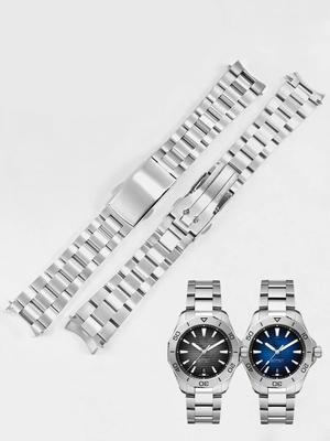 Классический ремешок из нержавеющей стали для часов TAG HEUER 300 Series WAY201A WAY211 ABA0927, изогнутые стальные ремешки для часов для мужчин, браслет 20,5 мм, 21,5 мм
