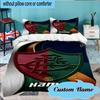 Custom Name Flamengo Crest Artwork Bedding Set 3pcs, Bedding Set Including 1pc Duvet Cover And 2pcs Pillowcases for Bedroom, Dormitory Gift