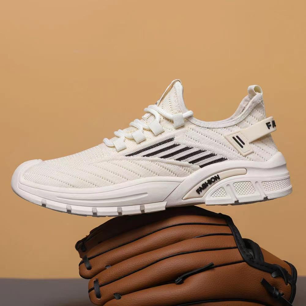 Men's shoes summer fly-woven breathable sports casual shoes soft sole light lazy shoes
