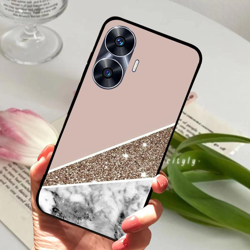 Для Realme C55 Чехол Крутой Черный Мягкий Силикон ТПУ Бампер Защитный Чехол Для Телефона Для OPPO Realme C55 C 55 Чехол Fundas Оболочка Coque