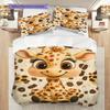 Giraffe Pattern Bedding Quilt Set Quilt Cover Pillowcase Home Decoration Birthday Gift (1 * duvet cover + 2 * pillowcase, without core)