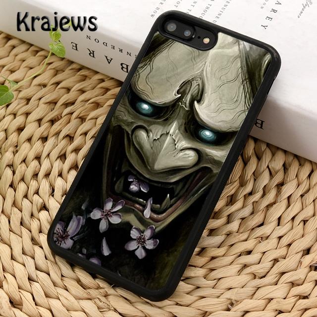 Krajews Japanese Oni Hannya Demon Mask Phone Case For iPhone 17 Air 16 15 14 plus 11 12 13 pro max coque