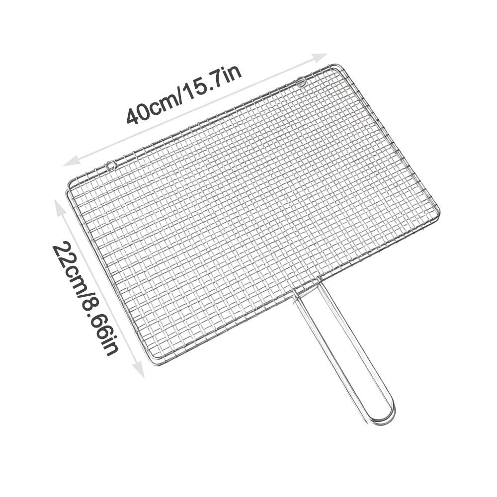 Stainless Steel Fish Grilling Rack Square Double-sided Meat Grilling Rack High Temperature Resistant Thickened Grilled Fish Net