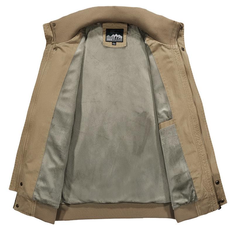 Мужская осенне-зимняя новая куртка с воротником-стойкой, мужская короткая мужская куртка, повседневная утолщенная термокуртка из бархата