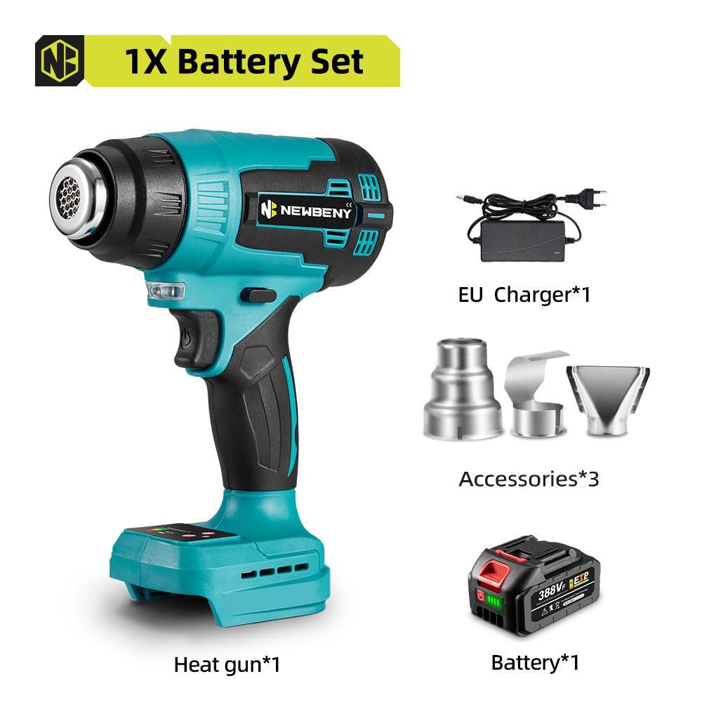 2000 Вт электрические тепловые пушки, фен, 9 передач, регулируемые беспроводные бытовые электроинструменты для батареи Makita 18 В