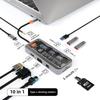 Док-станция 13 в 1 Type C с беспроводной зарядкой 4K USB-концентратором, многофункциональным расширителем для ноутбука, ПК, MacBook