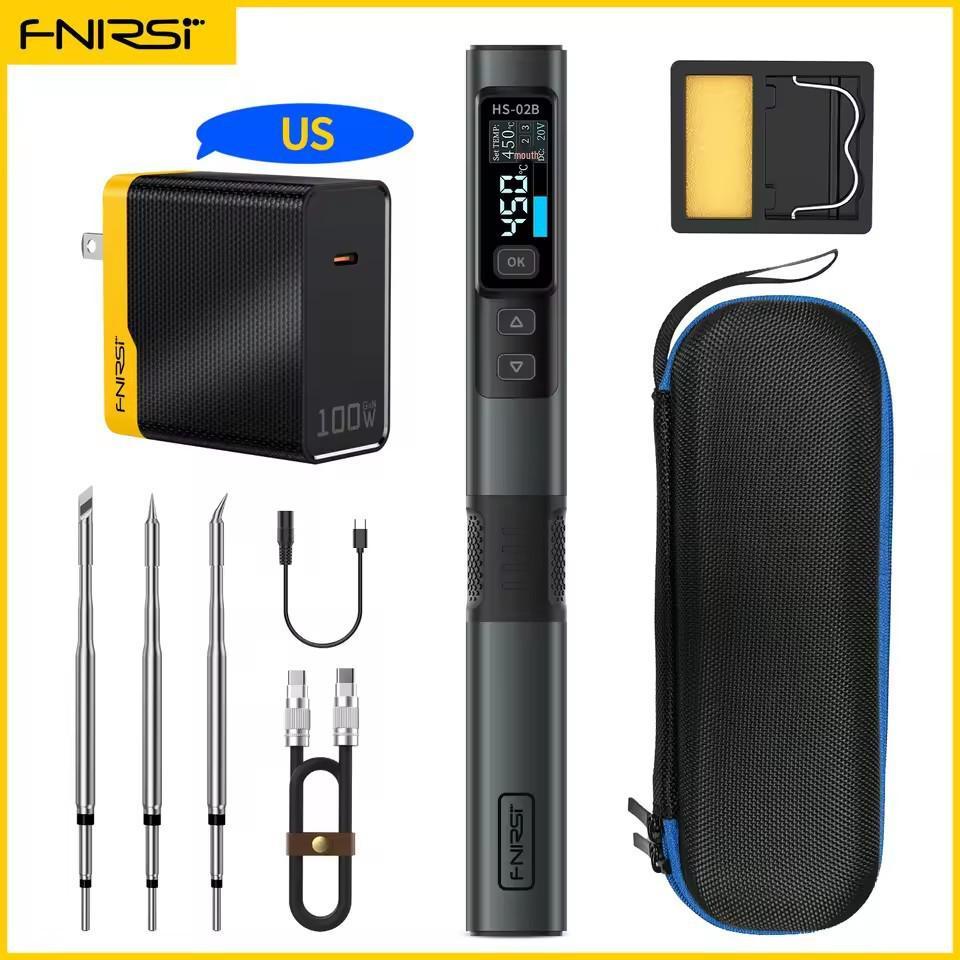 Умный электрический паяльник FNIRSI HS-02 100 Вт: Портативная паяльная станция с постоянной температурой для домашнего ремонта и сварки