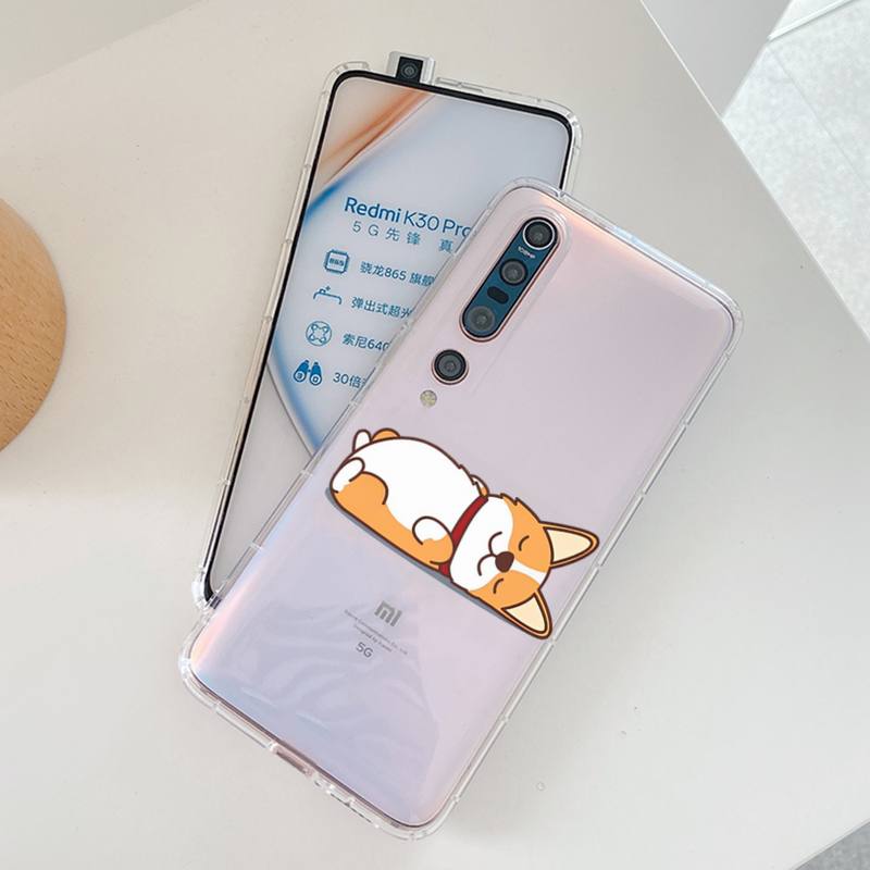 Милый чехол для телефона с корги для Samsung A12 21 30 31 51 52 70 71 для Redmi 8 9 10 для Honor 10 70 50 Прозрачный чехол