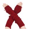 Women Man Autumn Winter Imitation Sleeves Knitted Mittens Long Gloves Arm Warmers Twist Pattern