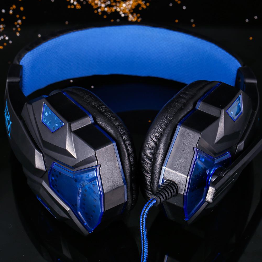 Gaming Headset Headphone for PC with Microphone with USB 3.5mm Interface LED Volume Control