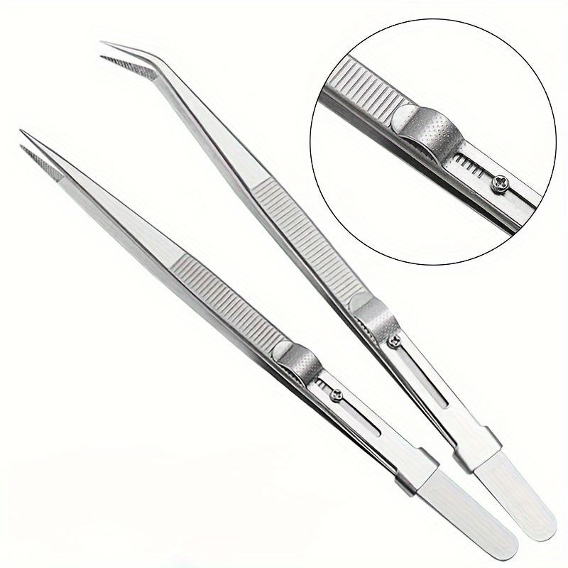 Пинцет из нержавеющей стали, регулируемый скользящий замок, антистатический пинцет, инструмент для изготовления ювелирных изделий, инструменты для ремонта электронных компонентов