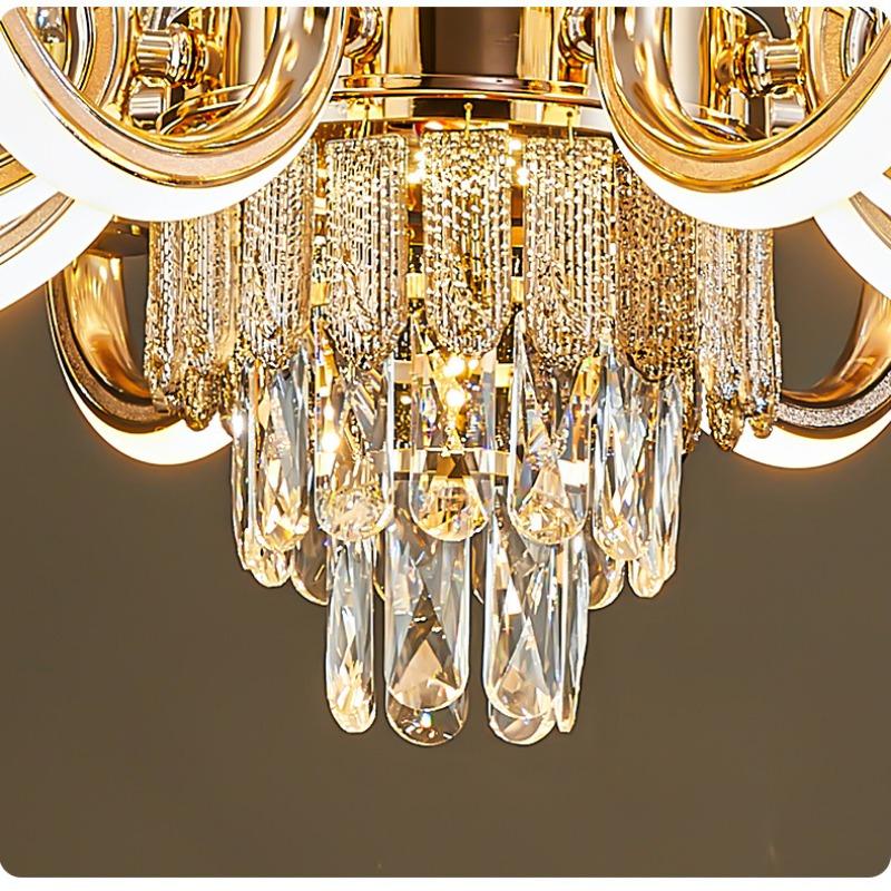 Хрустальная люстра для гостиной, современная простая атмосфера, для спальни, столовой, для гостиной, люстры