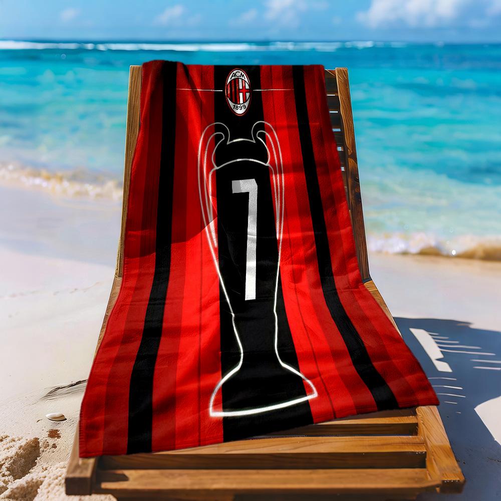 Ac Milan Beach Towel Super Soft Microfiber Quickdry Fabric Comfortable Lightweight Suitable For Swimming Gym Camping Yoga Vacation