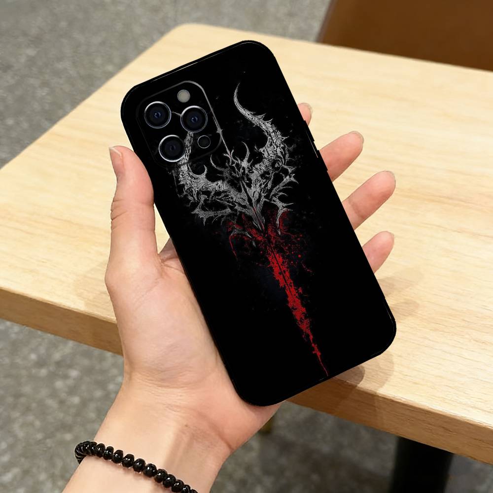 C-Cyber Sigil Cross Phone Case For iPhone 17,16,15,14,13,12,11 Plus,Pro Max,XS,Soft Silicone Black Cover