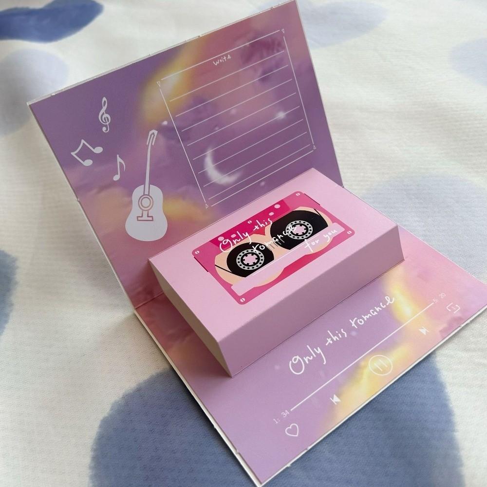 Magnetic Recorder Greetings Card Button Batteries Phonograph Blessing Card Valentine's Day