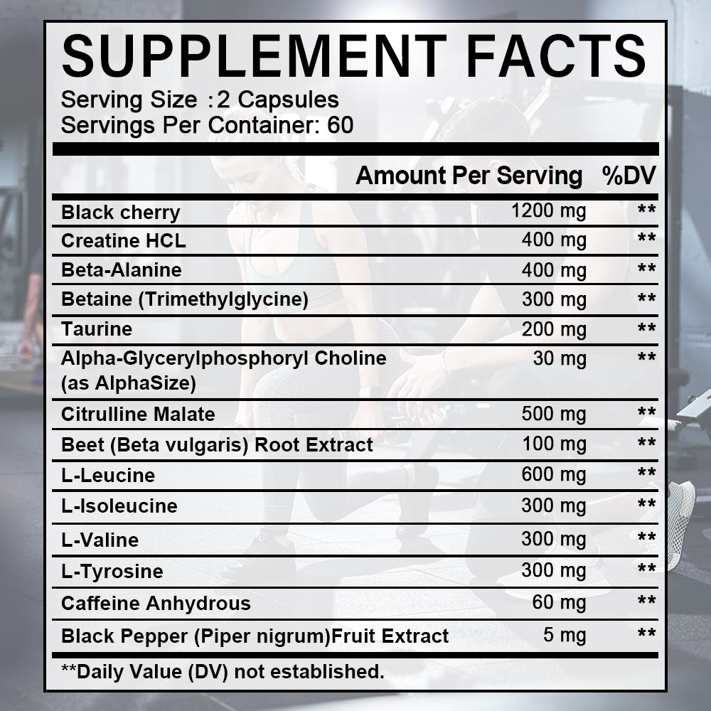 High Performance Dietary Supplement, With Black Cherry 1200 Mg, 120 Capsules Per Bottle