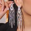 Новые индивидуальные преувеличенные длинные серьги-кисточки, модные блестящие серьги со стразами, женские серьги, 1 пара