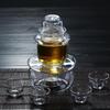 Стеклянный набор для подогрева саке «Персик и Гардения»