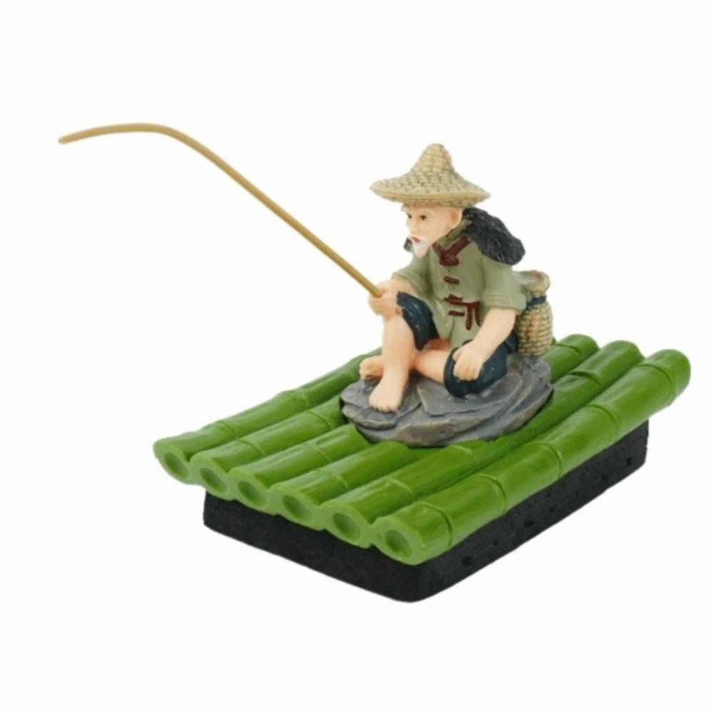 Realistic Fisherman Figurine Miniature Fish Tank Decorations Aquarium Decor Aquarium Use