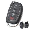 Car Remote Key Shell Case For Hyundai Santa Fe Sonata Tucson I40 Ix45 Replacement Case 4 Button With Uncut Blade 2013- 2019