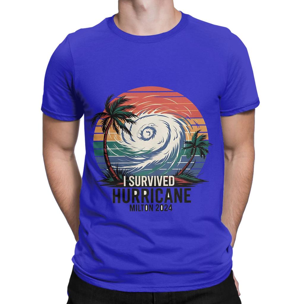 I survived hurricane milton 2024 Funny Graphic 100 Cotton TShirt Hurricane Tees Tops For Unisex