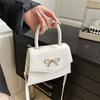 Premium Sense Portable Small Square Bow Bag Women's 2025 New Fashion Shoulder Bag Versatile Messenger Bag Trend