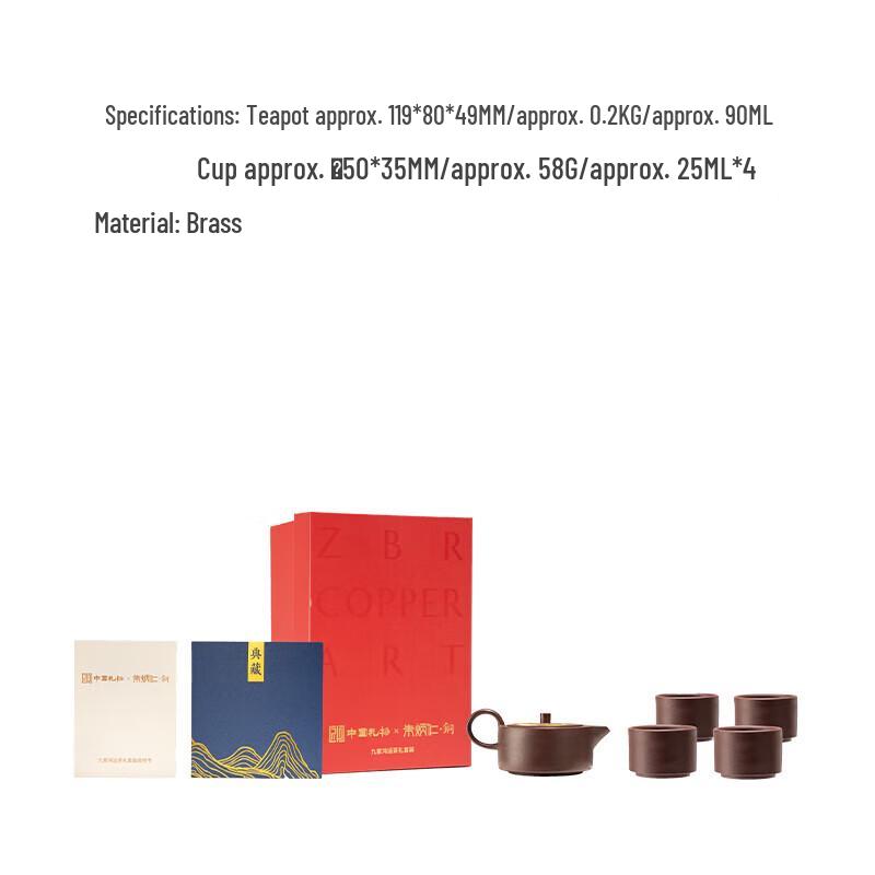 Zhu Bingren Copper Zisha & Copper Tea Gift Set