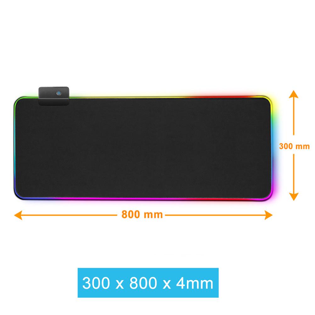 LED Luminous Colorful Lights RGB Gaming Mouse Pad Keyboard Mat For Computers