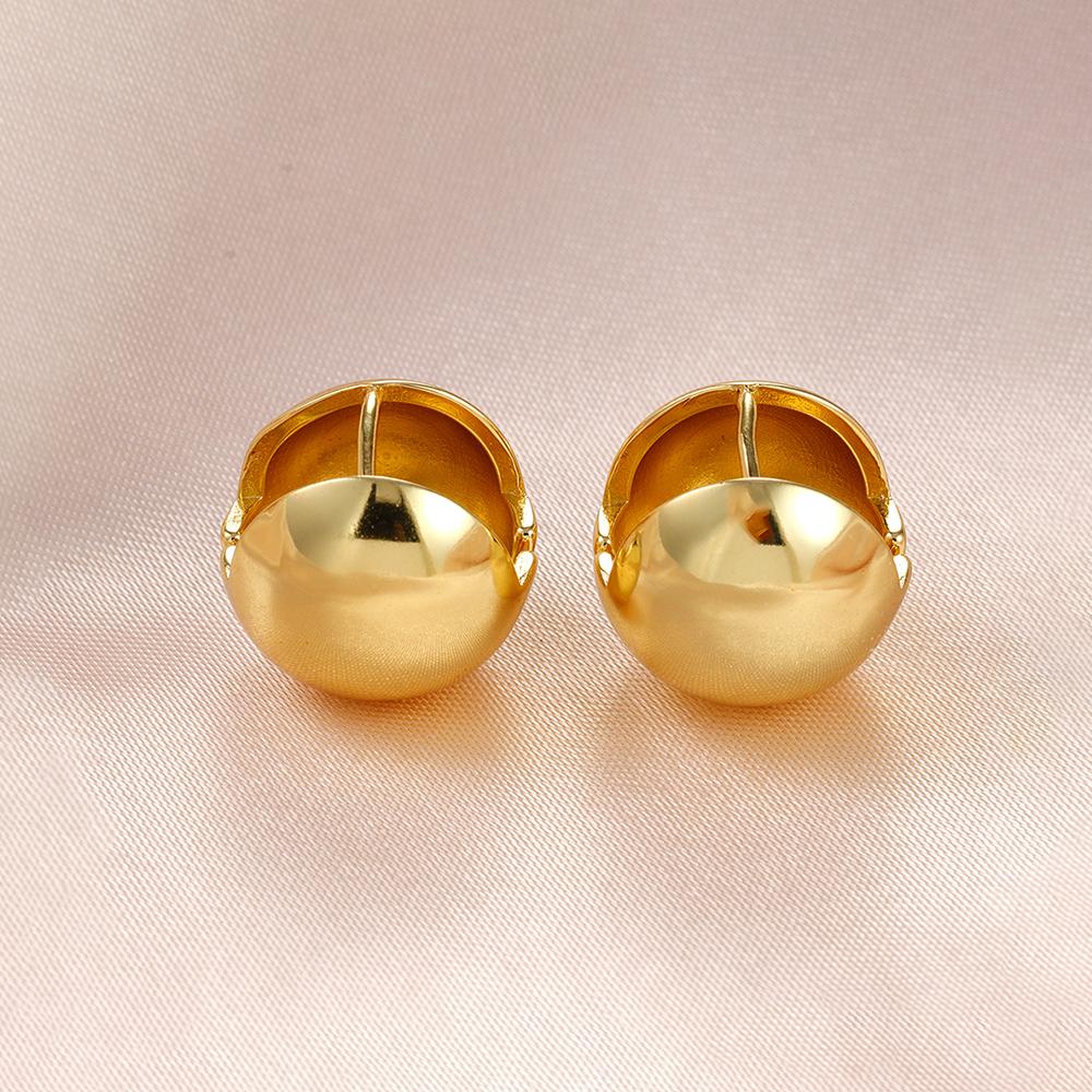 Stainless Steel Gold Silver Color Ball Round Simple Hight Quality Luxury Earrings For Women Famous Party Jewelry