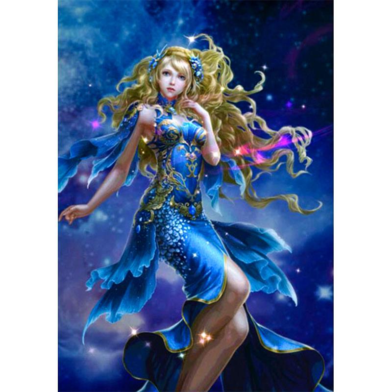 5D Diy алмазная живопись мультфильм женщина комплект для вышивки крестом полная круглая дрель вышивка мозаика художественная картина живого декора