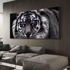 Modern Prints Canvas Art Black and White Tiger Head Painting Wall Art Posters Animal Art Picture Cuadros For Home Decor