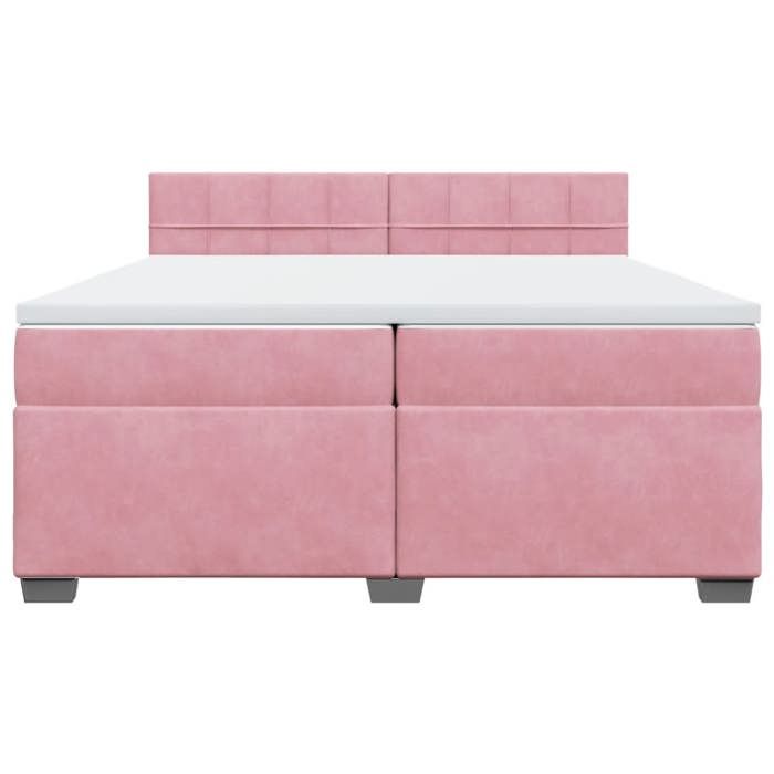 Maison Exclusive - Sommier à lattes de lit avec matelas Rose 200x200 cm Velours