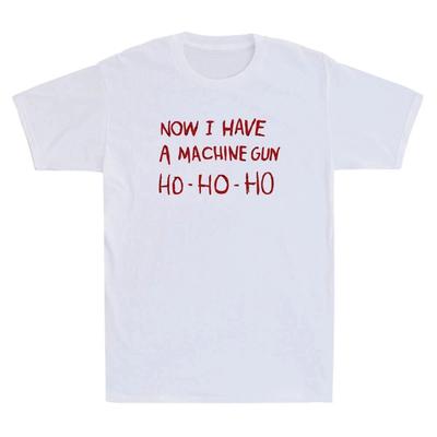 Женская винтажная футболка NOW I HAVE A MACHINE GUN HO-HO-HO Мужская оверсайз хлопковая футболка Streetwear с круглым вырезом свободная с коротким рукавом Харадзюку