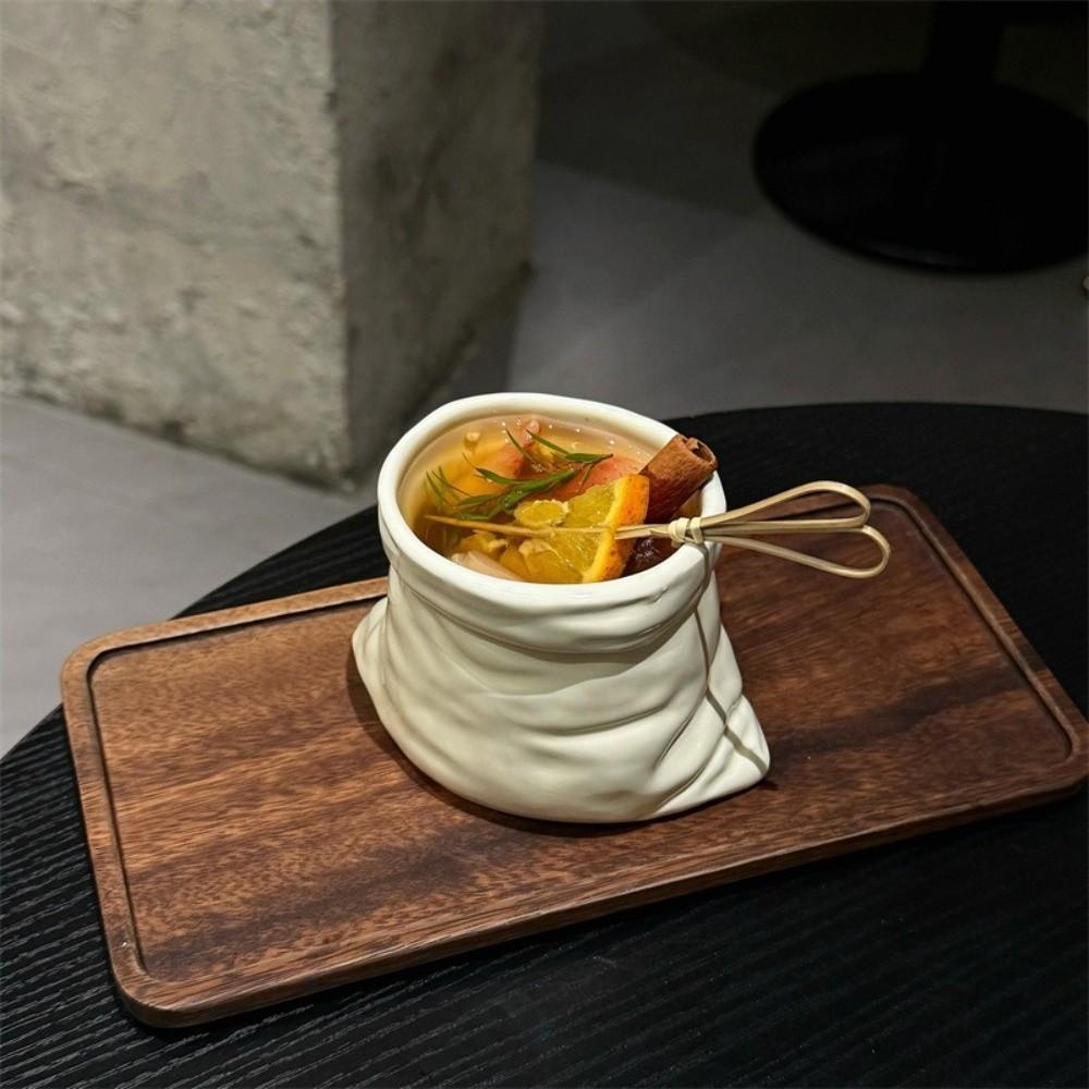 Large-caliber Cloth Bag Shaped Mug Heat-resistant Irregular Mugs Bag Ceramic Cups  Home Gathering