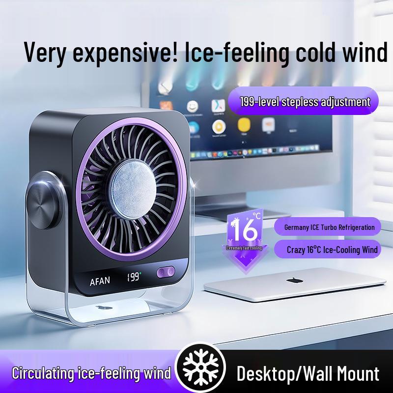 2026 Wall-Mount & Desktop Refrigeration Fan: Compact Semiconductor Air Conditioner with Ice Pack