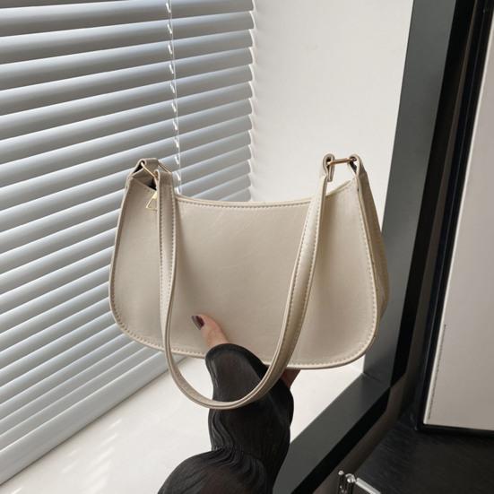 Women Retro Shoulder Bag Faux Leather Underarm Bag Purse Classic Tote Handbag with Zipper Closure for Street Party Work