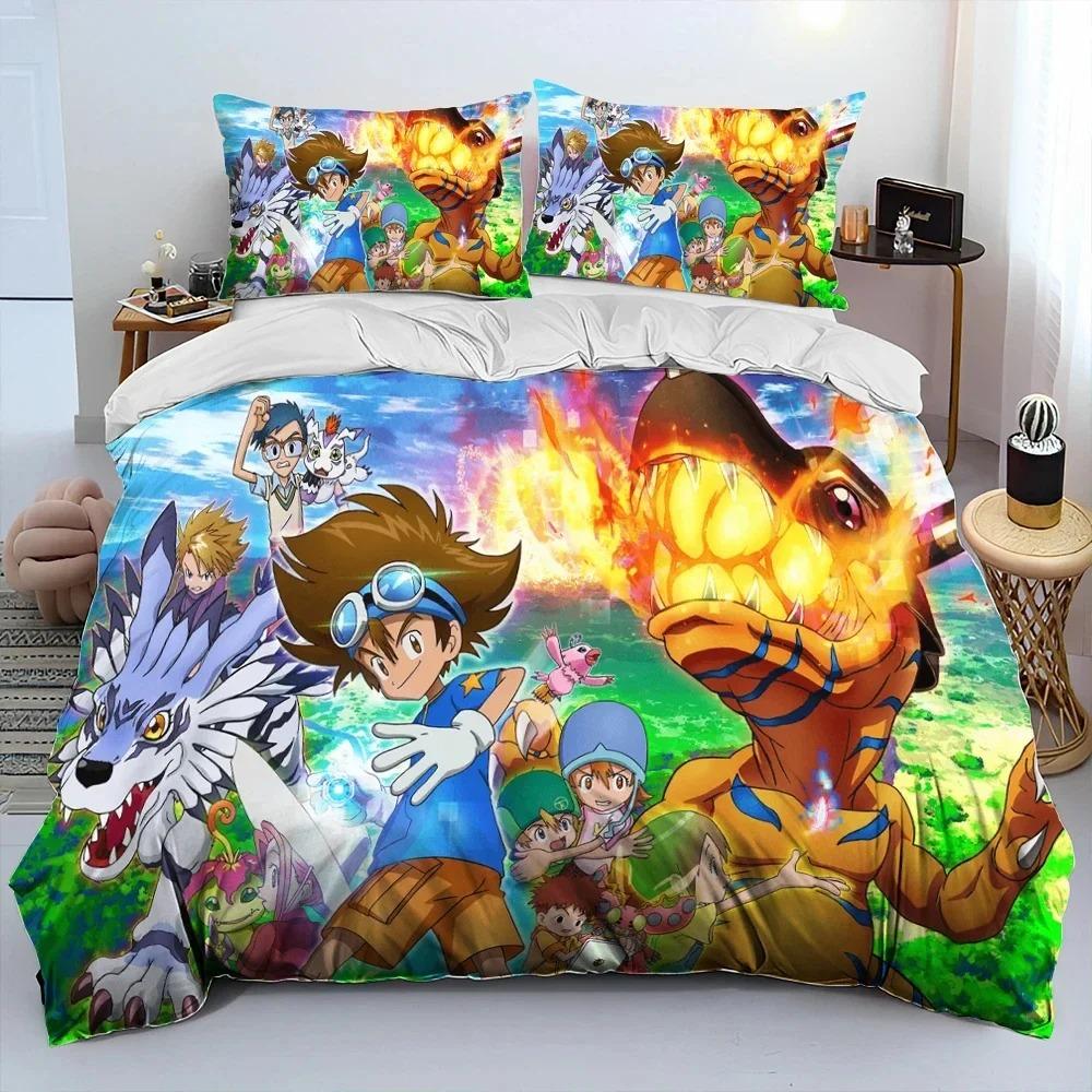 Аниме Digimon Adventure Monster Комплект постельного белья Пододеяльник Постельный комплект Одеяло Чехол Наволочка Одеяло King Queen Size Мальчики Взрослые