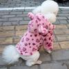 Коралловый Флис Леопардовый Принт Собачий Пальто с Капюшоном Зимнее Теплое Флисовое Одежда для Питомца Собаки Утолщенная Куртка для Маленьких Собак Щенячьи Костюмы