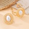 2pcs/set Vintage Exaggerated Bracelets Rings Set Geometric Irregular Wide Bracelets Oval Elliptical Cuff Bangles Women Jewelry